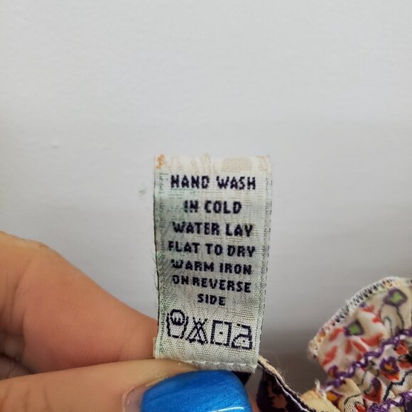 American Rag Boho Paisley Tunic Top Womens Size M Smocked Peasant Festival Flowy - Picture 9 of 11